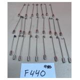 394 - LOT OF STERLING SILVER STICK PINS (F440)