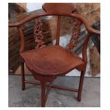 11 - CORNER CHAIR W/ CARVED DETAILS