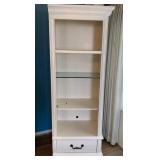11 - LIGHTED BOOKCASE W/ DRAWER 76X25"