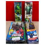 N - BATMAN, SPIDER-MAN, BLUE BEETLE ACTION FIGURES