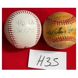 N - LOT OF 2 SIGNED BASEBALLS (H35)