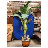 11 - FAUX BANANA PLANT IN PLANTER POT 84"T
