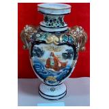 11 - JAPANESE SATSUMA STYLE VASE 10.5"T (F25)