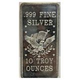 S - 10 TROY OUNCES .999 FINE SILVER BAR (8)
