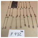 394 - LOT OF STERLING SILVER STICK PINS (F432)
