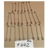 394 - LOT OF STERLING SILVER STICK PINS (F442)