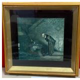 11 - VINTAGE ARTWORK CUSTOM FRAMED13"SQ (F85)