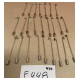 394 - LOT OF STERLING SILVER STICK PINS (F448)