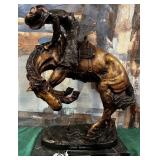 313 - REMINGTON RATTLESNAKE BRONZE SCULPTURE