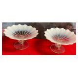 N - NORTHWOOD OPALESCENT GLASS PEDESTAL DISHES