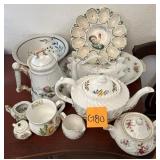 L - COLLECTIBLE TEAPOTS, C&S, BOWLS, EGG DISH (G80