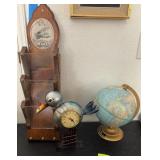 L - KEY & LETTER HOLDER, DUCK CLOCK, GLOBE (C203)