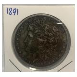 S - 1891 MORGAN SILVER DOLLAR (Z19)