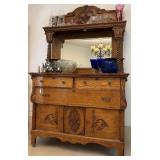 L - VINTAGE SIDEBOARD W/ MIRROR 83X48" (G26)