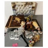 L - SHELLS, JOURNAL, CORN HUSK DOLLS, FIGURINES