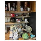 L - CRAMIC MUGS, CUPS, LOAF PAN, JARS, LOTS MORE