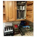 L - TOASTER, SPICE RACKS, KNIVES, MORE (G11)