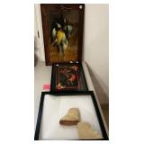 L - 2 PIECES WALL DECOR, BABY SHOES IN SHADOWBOX