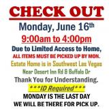 AUCTION PICK UP DAY & HOURS