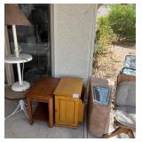 L - TABLE/LAMP COMBO, SIDE TABLES, DESK CHAIR (GY2