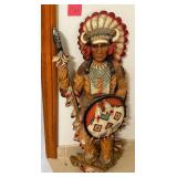 L - INDIAN CHIEF STATUETTE 33"T (C111)