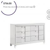 HEADBOARD, MATTRESS, DRESSER, NIGHTSTAND, LAMP