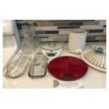 M - DIGITAL KITCHEN SCALE, BUTTER DISHES, CRUETS