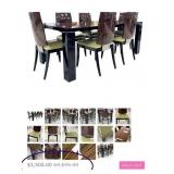 M - DINING TABLE W/ 6 CHAIRS, 2 EXTENSIONS