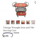 M - 3-TIER WROUGHT IRON BAR CART (F11)