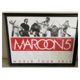 M - MAROON 5 WORLD TOUR 2015 POSTER FRAMED