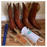 K - 2 PAIR OF COWBOY BOOTS SIZE 9.5 (M56)