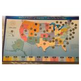 K - US STATEHOOD QUARTERS MAP W/ COINS (R40)