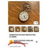 N - HAMILTON 1904 POCKETWATCH W/ CHAIN (44)