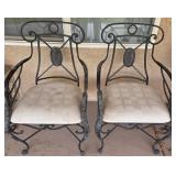 K - PAIR OF MATCHING PATIO  ARM CHAIRS (Y4)