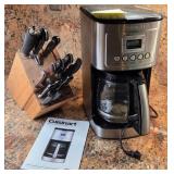 K - CUISINART COFFEE MAKER & KNIFE SET W/ BLOCK