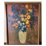 K - FRAMED FLORAL STILL LIFE ARTWORK 21.5X18" (R8)