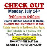 AUCTION PICK UP DAY & HOURS