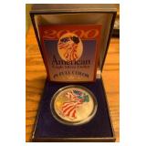 K - 2000 COLORIZED AMERICAN EAGLE SILVER DOLLAR