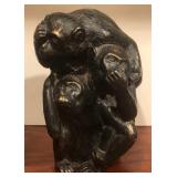 O - THREE WISE MONKEYS SCULPTURE (A81)