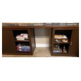 O - HOME OFFICE CONSOLE/CABINET W/ CONTENTS
