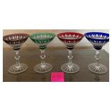 O - 4 PIECES CUT TO CLEAR CRYSTAL STEMWARE (L31)