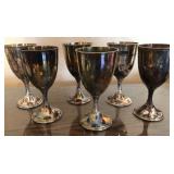 O - SET OF 6 SILVER STEMWARE (A155)
