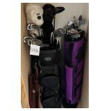 O - GOLF CLUBS & 2 GOLF BAGS (G106)