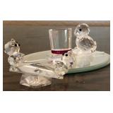 O - LOT OF 2 CRYSTAL FIGURINES (A240)