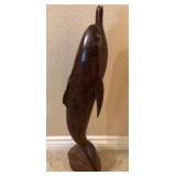 O - CARVED WOOD DOLPHIN (NEEDS REPAIR) (A112)