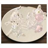 O - 2 CRYSTAL KITTEN FIGURINES (A184)