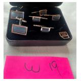 O - STERLING SILVER CUFFLINKS & SHIRT STUDS SET