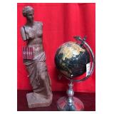 43 - NEW WMC VENUS DeMILO STATUETTE & GLOBE