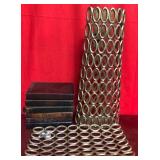 43 - NEW WMC BOOK DECOR BOXES, VASE & TRAY