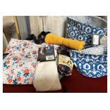 43 - NEW WMC FUTSOLES, SOCKS, QUILTED BINS, TOTES
